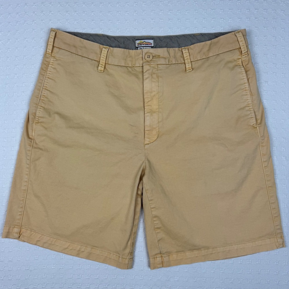 Orvis Chino Shorts Stretch Cotton Casual Mens 36 Light Yellow Khaki Classic Golf